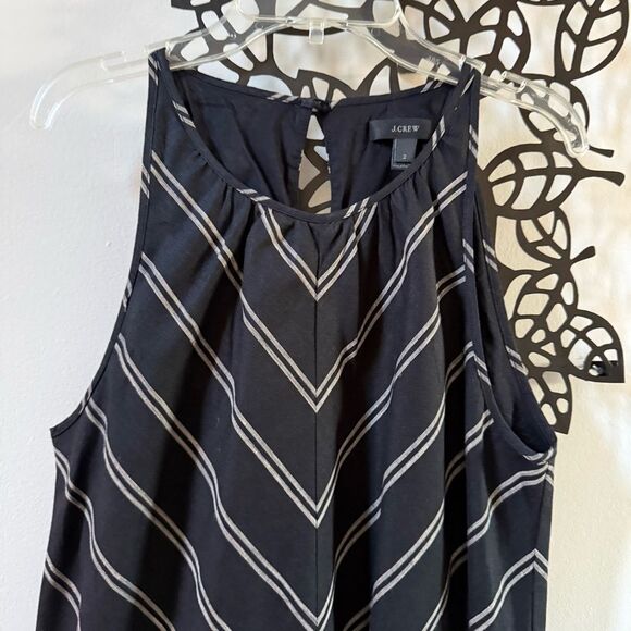 J.Crew Chevron Stripe  Sleeveless Linen Maxi Dress 2 NWOT - Picture 6 of 9